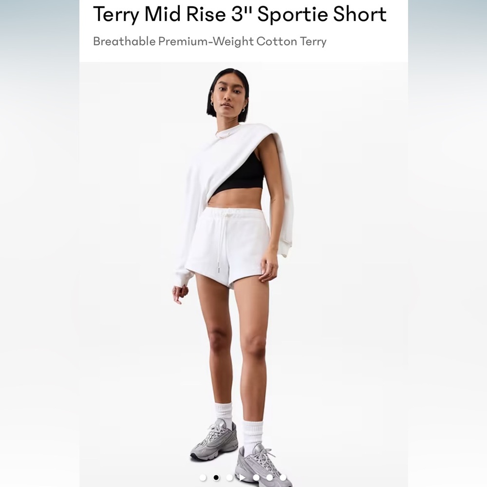 NWOT Athleta white terry shorts size small